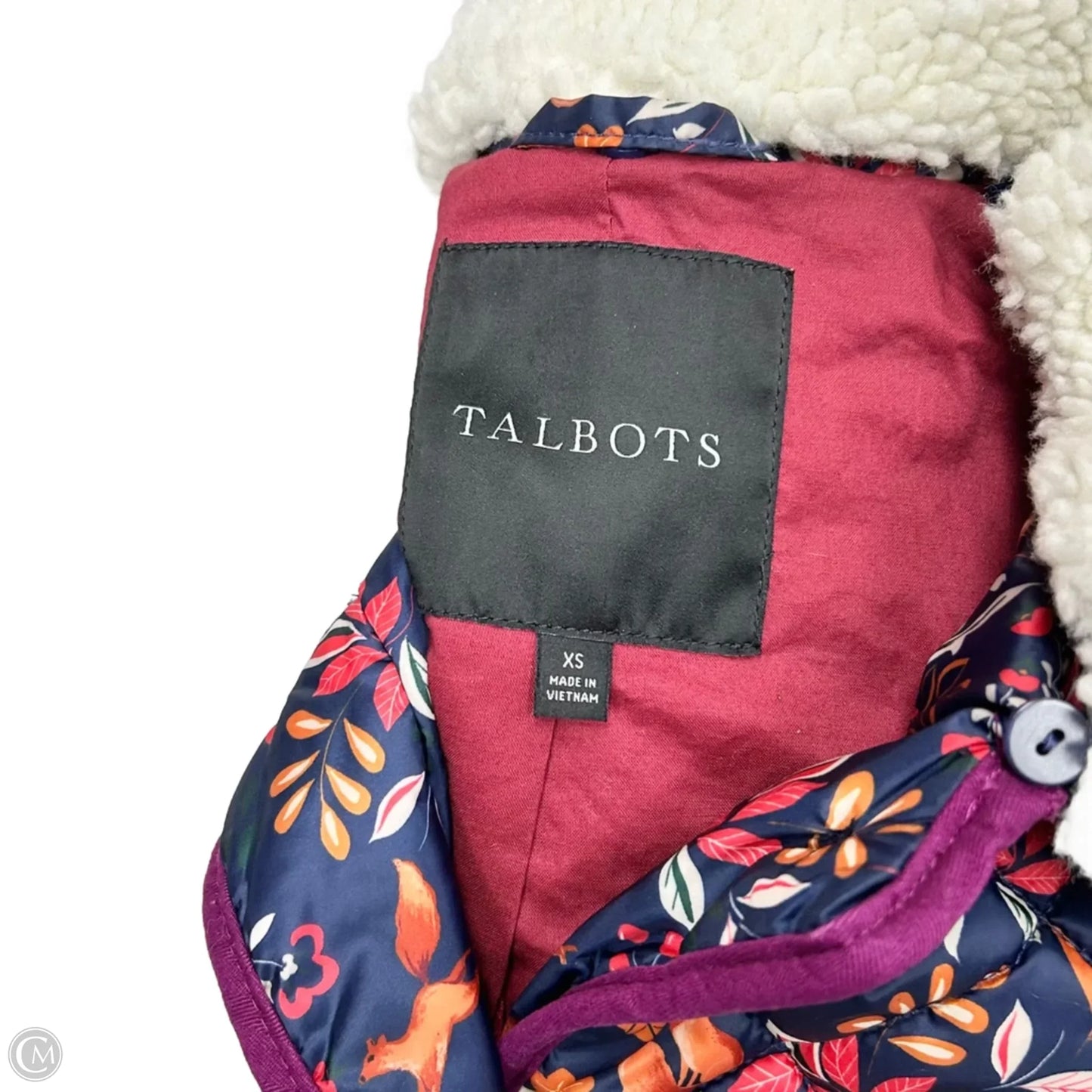 Jacket Puffer & Quilted By Talbots In Blue & Orange, Size: Xs