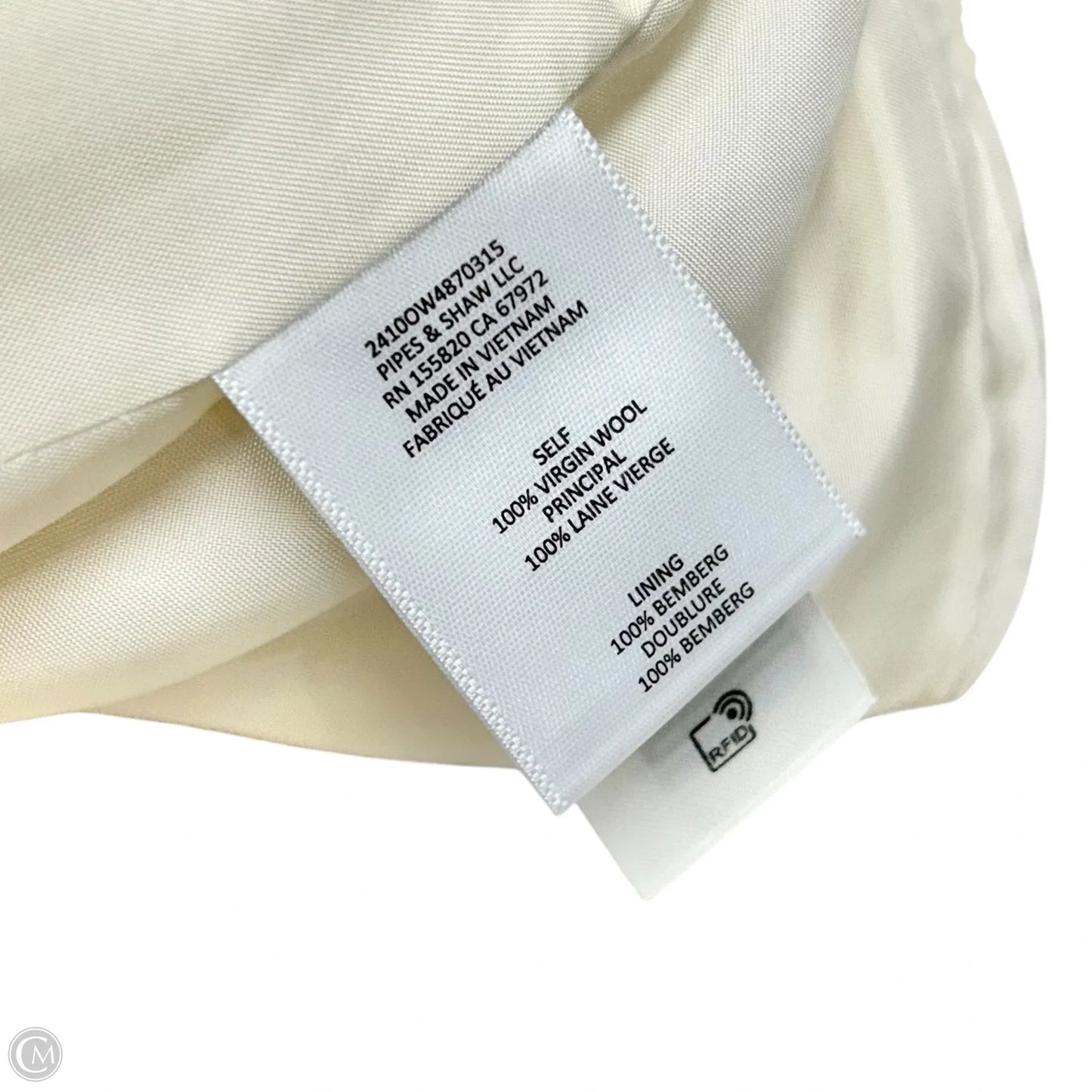 Coat Peacoat By Veronica Beard In Cream, Size: L