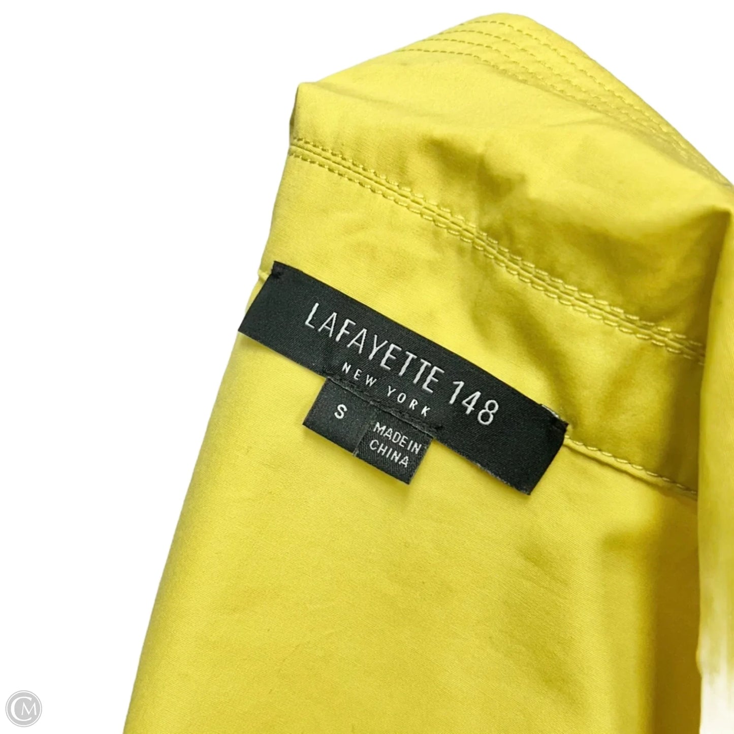 Top Long Sleeve Designer By Lafayette 148 In Yellow, Size: S