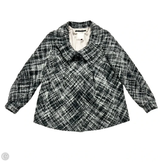 Coat Peacoat By Rebecca Taylor In Black & Grey, Size: S