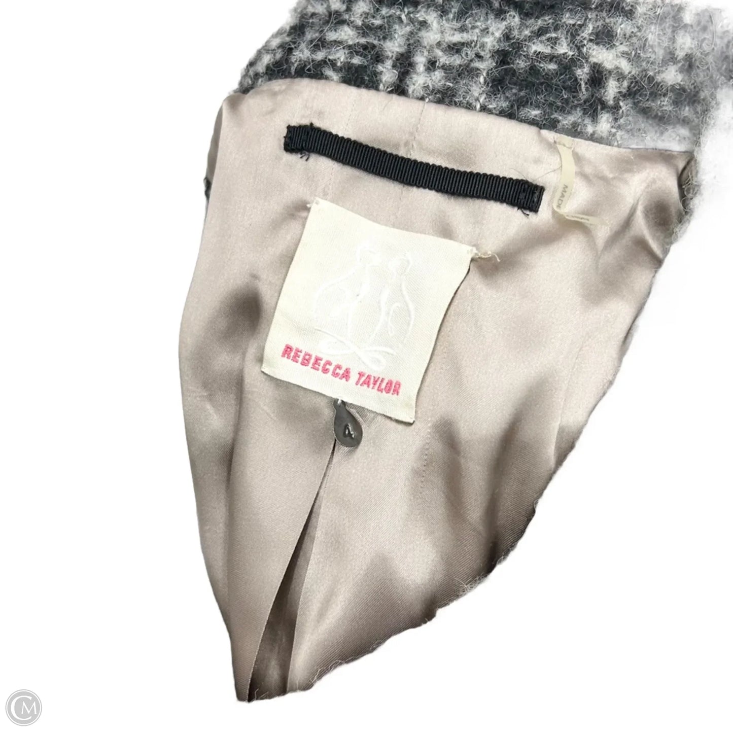 Coat Peacoat By Rebecca Taylor In Black & Grey, Size: S