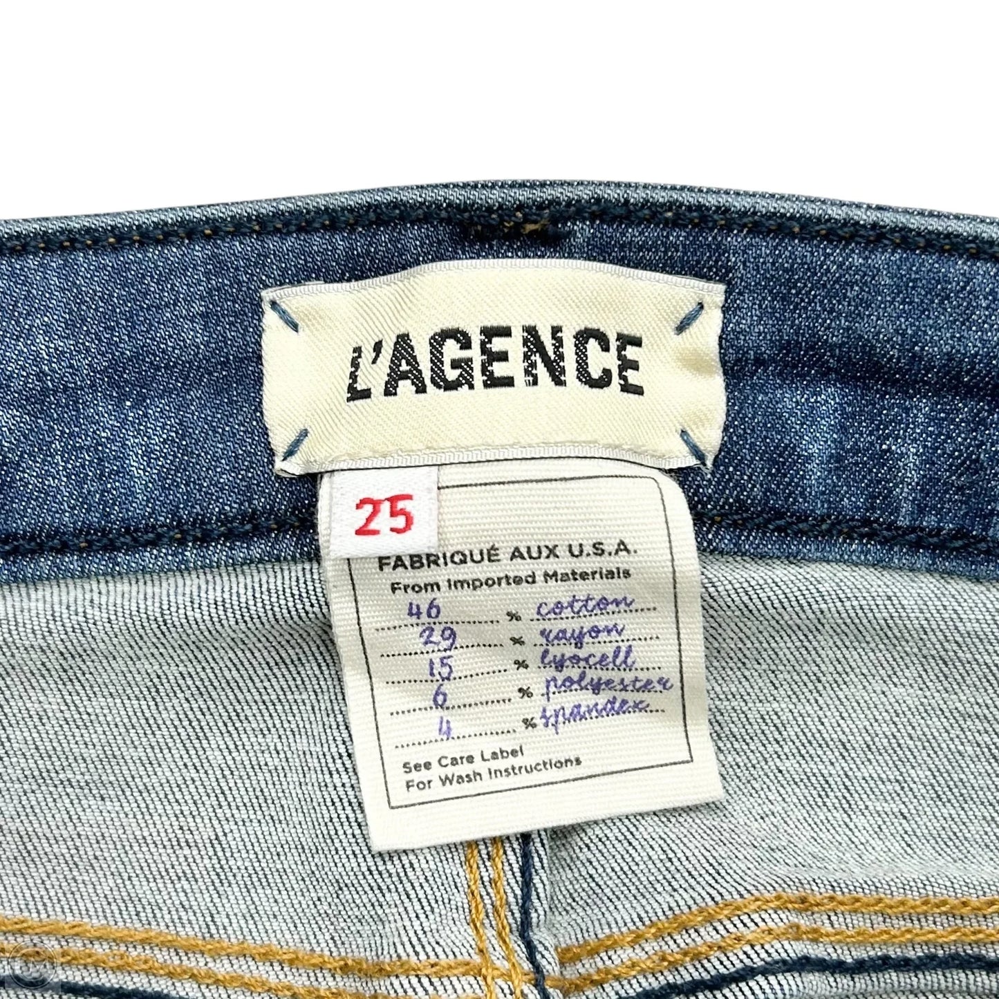 Jeans Skinny By L Agence In Blue Denim, Size: 0