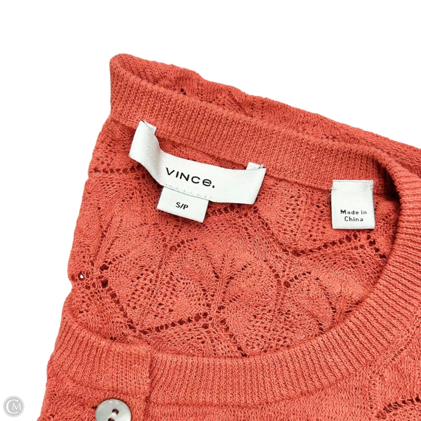 Top Long Sleeve By Vince In Orange, Size: S