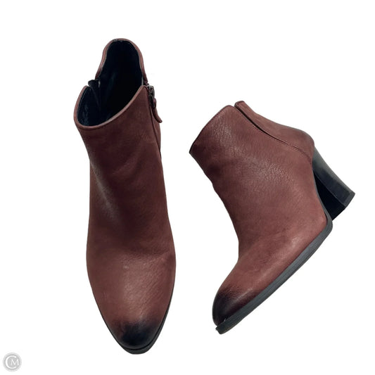 Boots Ankle Heels By Franco Sarto In Maroon, Size: 8.5