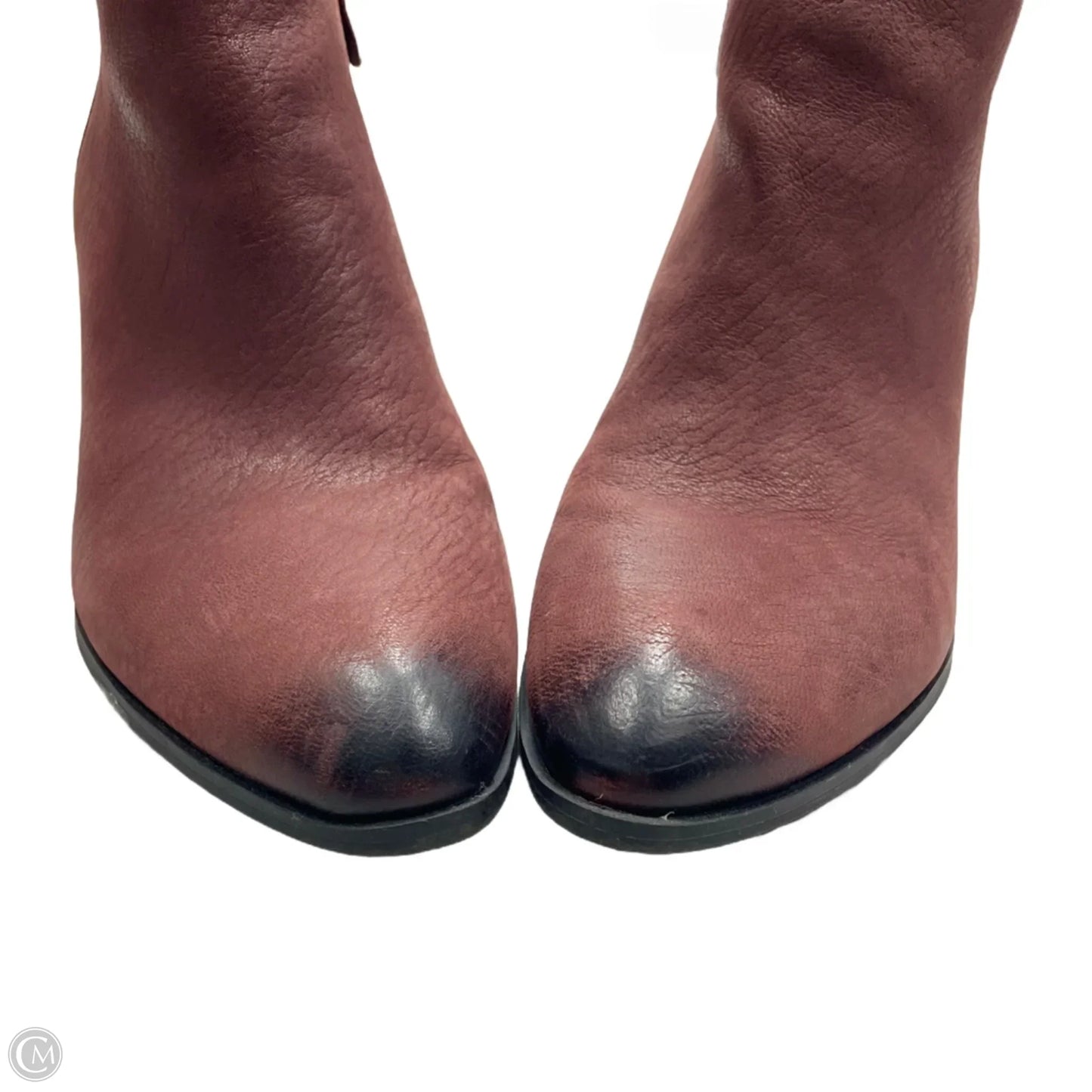 Boots Ankle Heels By Franco Sarto In Maroon, Size: 8.5