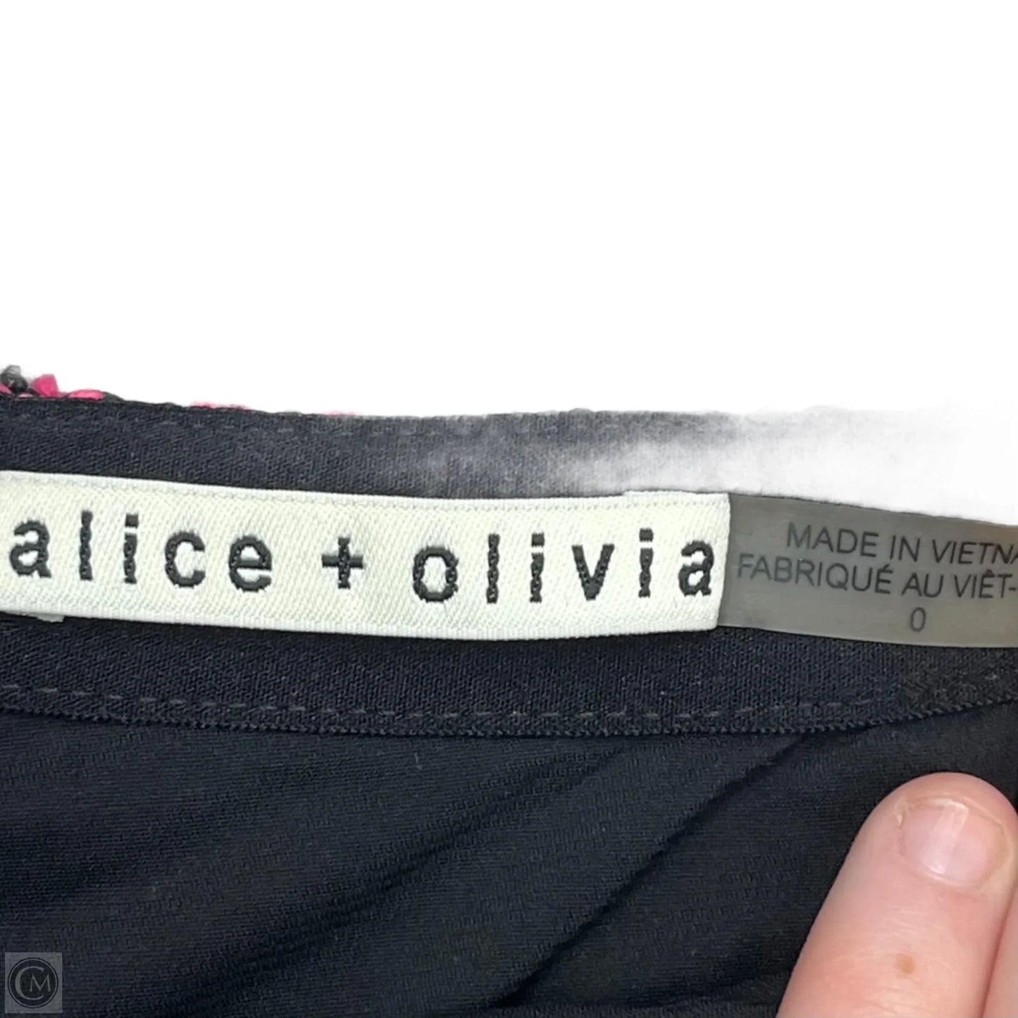 Skirt Designer By Alice + Olivia In Black & Pink, Size: 0