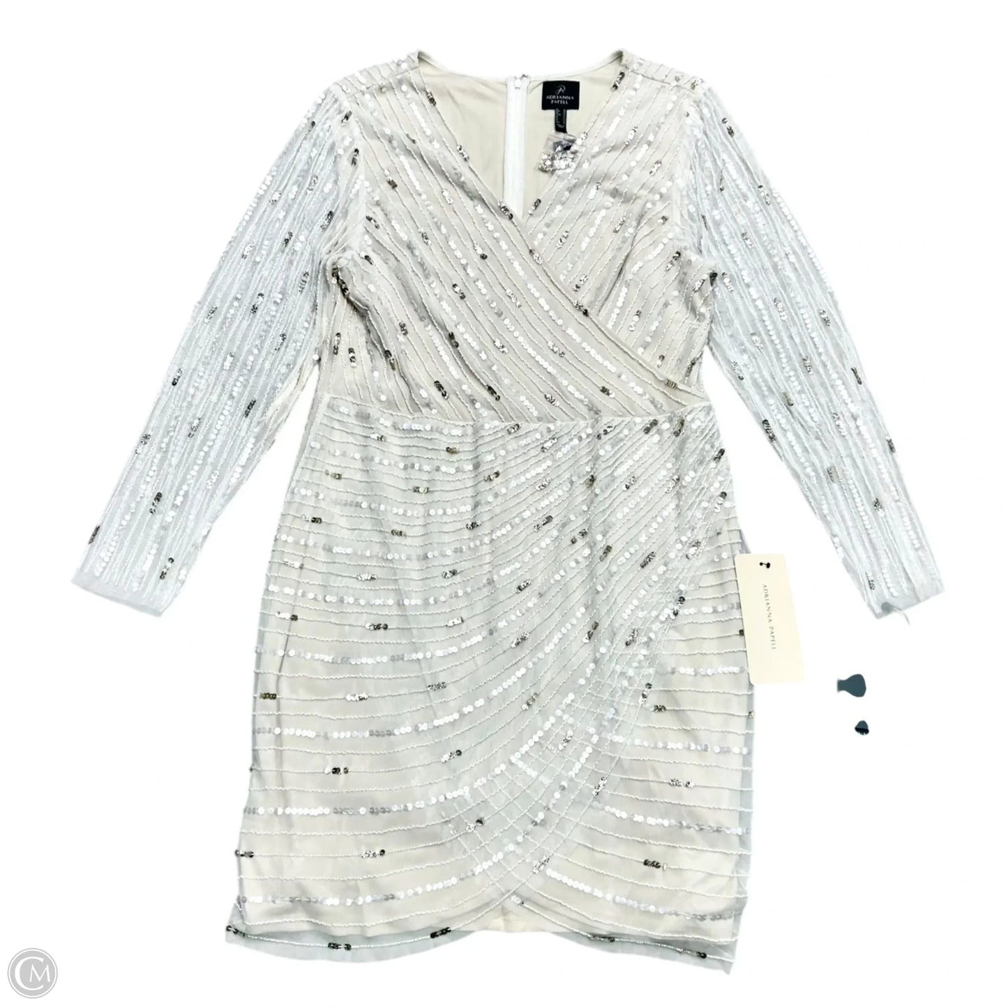 Dress Party Short By Adrianna Papell In White, Size: 2x