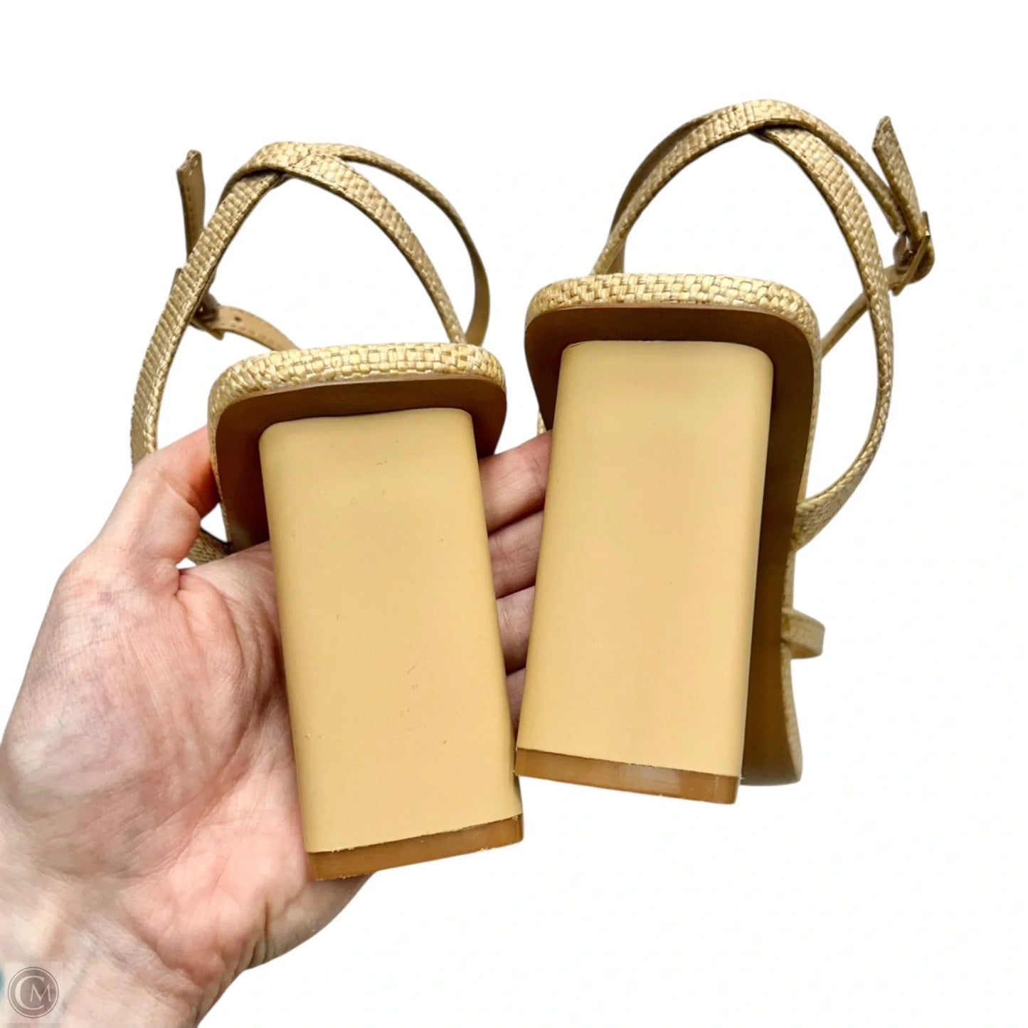 Sandals Heels Block By Aldo In Tan, Size: 9