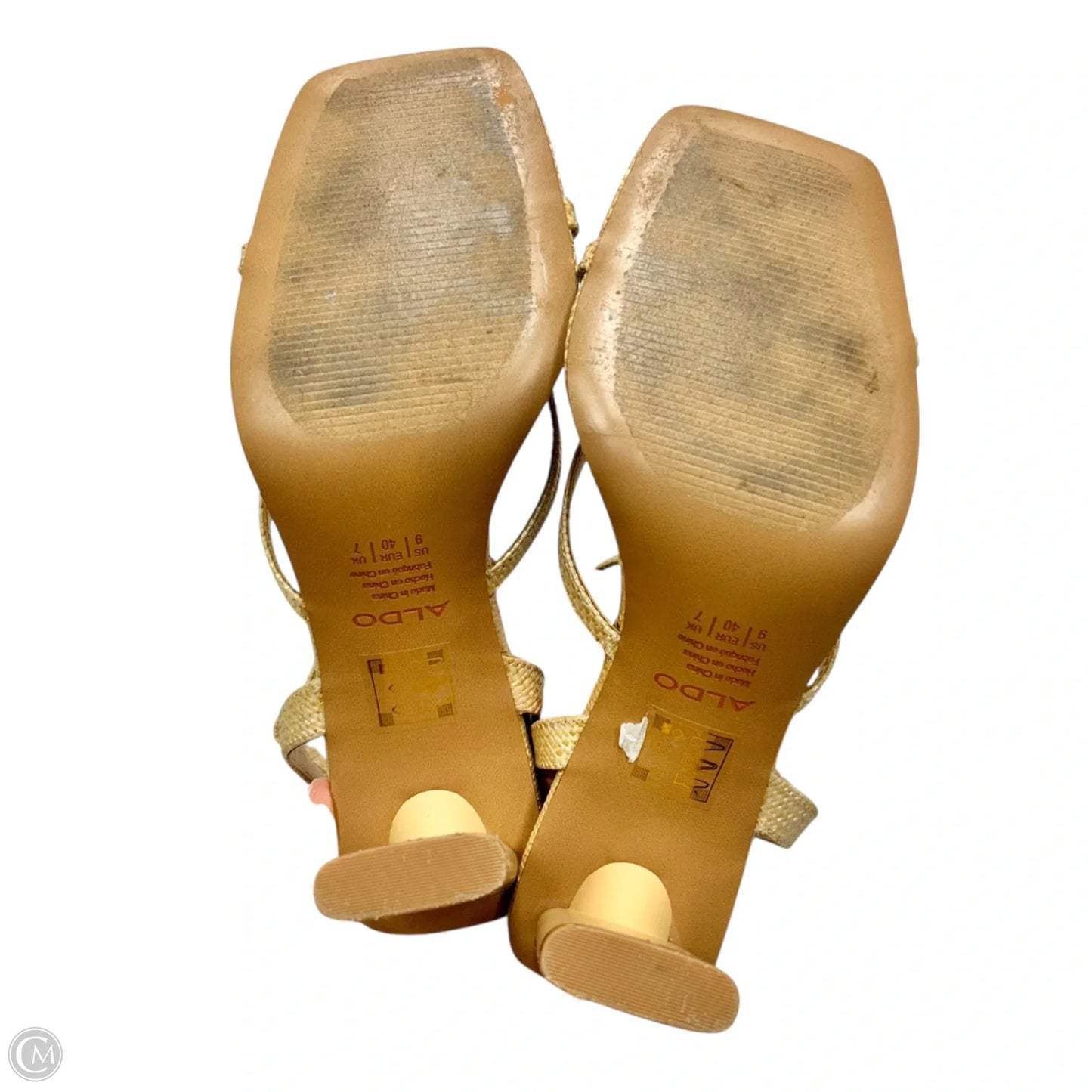 Sandals Heels Block By Aldo In Tan, Size: 9