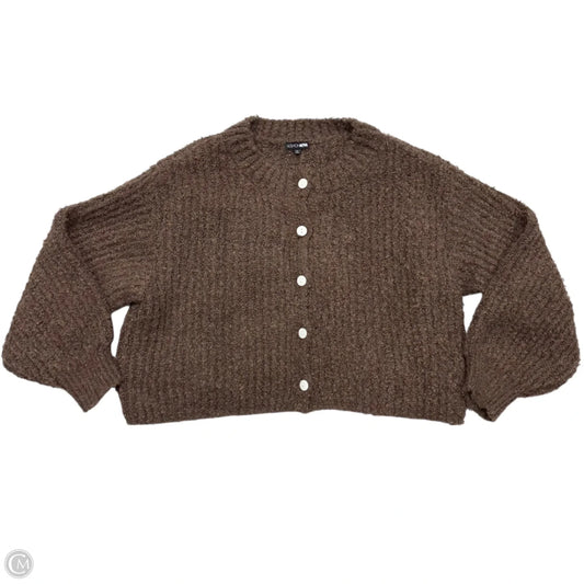Sweater Cardigan By Fashion Nova In Brown, Size: 1x