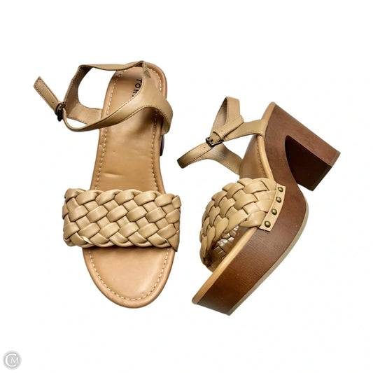 Sandals Heels Block By Torrid In Tan, Size: 13