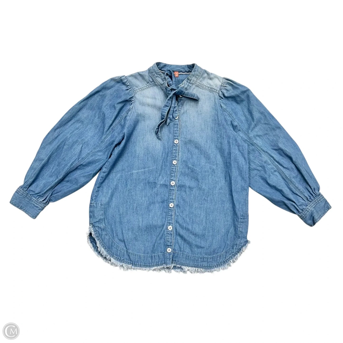 Top Long Sleeve By Pilcro In Blue Denim, Size: Xxs