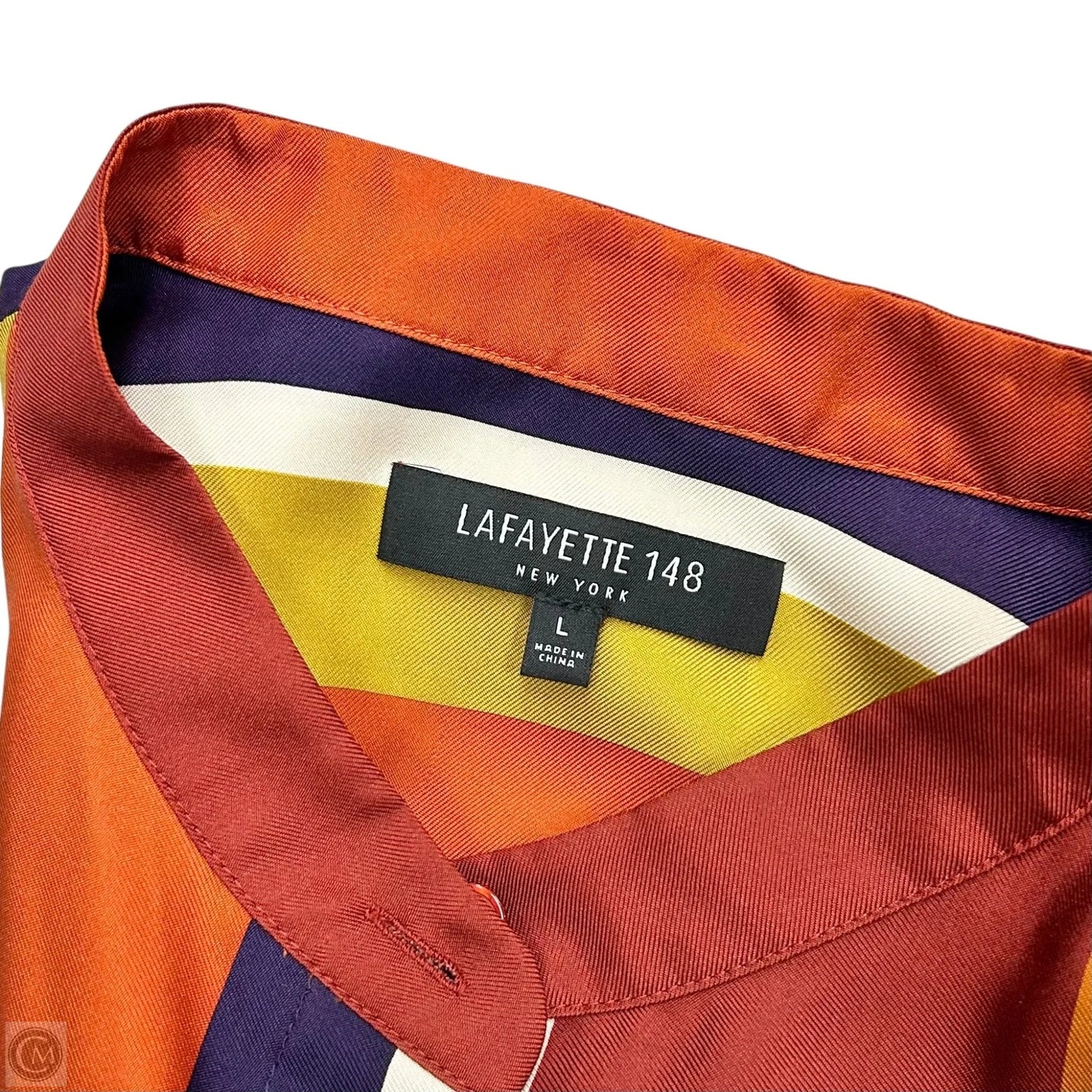 Top Long Sleeve Designer By Lafayette 148 In Striped Pattern, Size: L