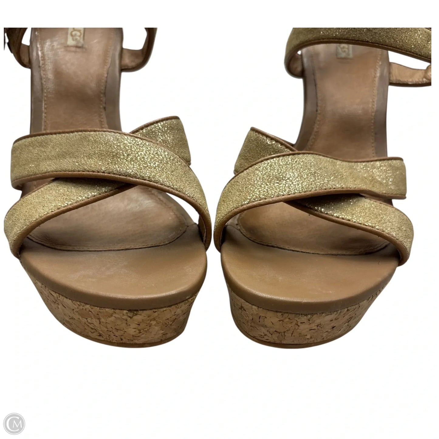 Sandals Designer By Ugg In Gold, Size: 9.5