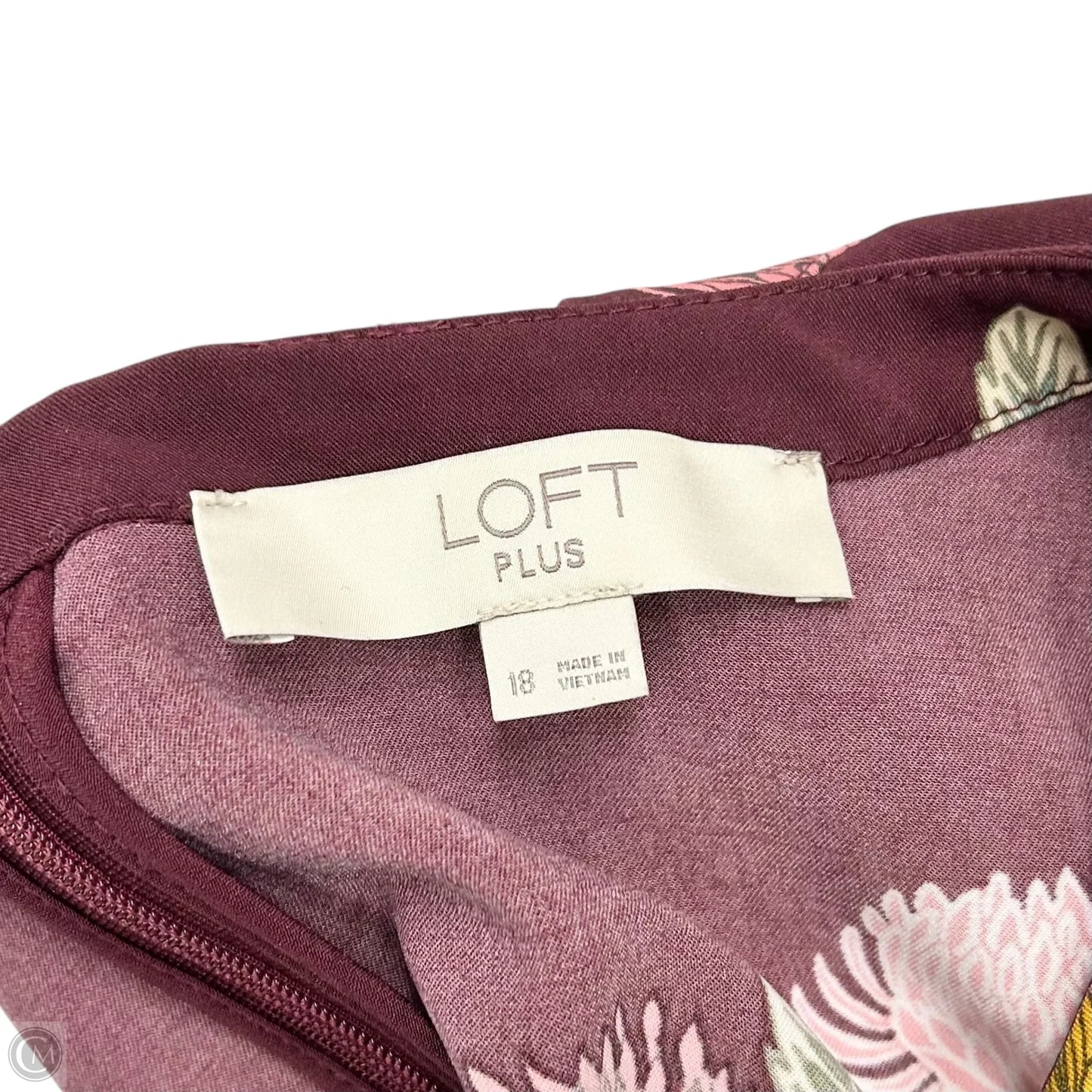 Dress Casual Short By Loft In Purple & Yellow, Size: 2x