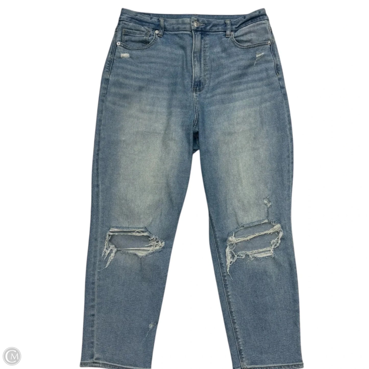 Jeans Straight By American Eagle In Blue Denim, Size: 14