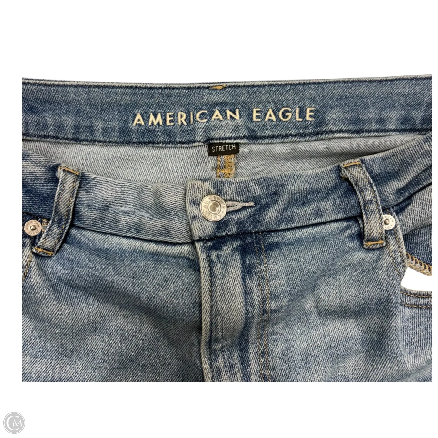 Jeans Straight By American Eagle In Blue Denim, Size: 14