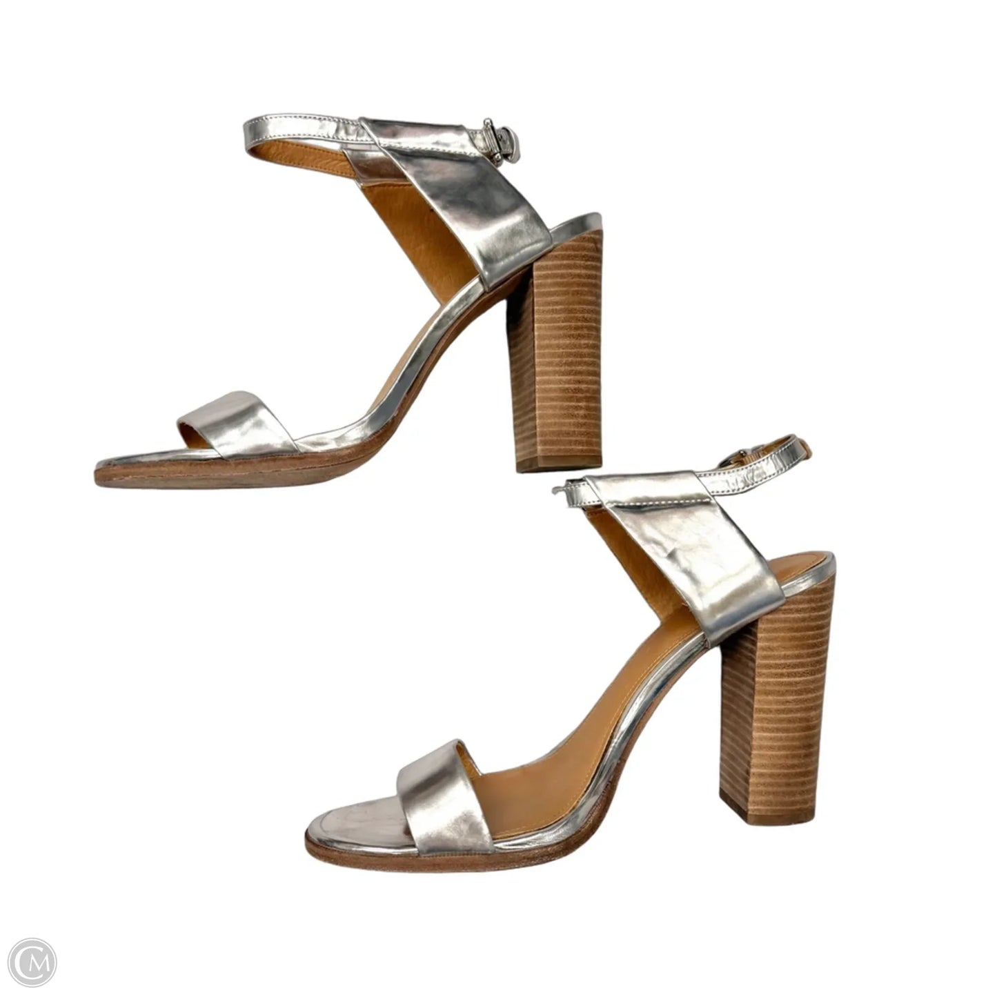 Sandals Designer By Coach In Silver, Size: 11