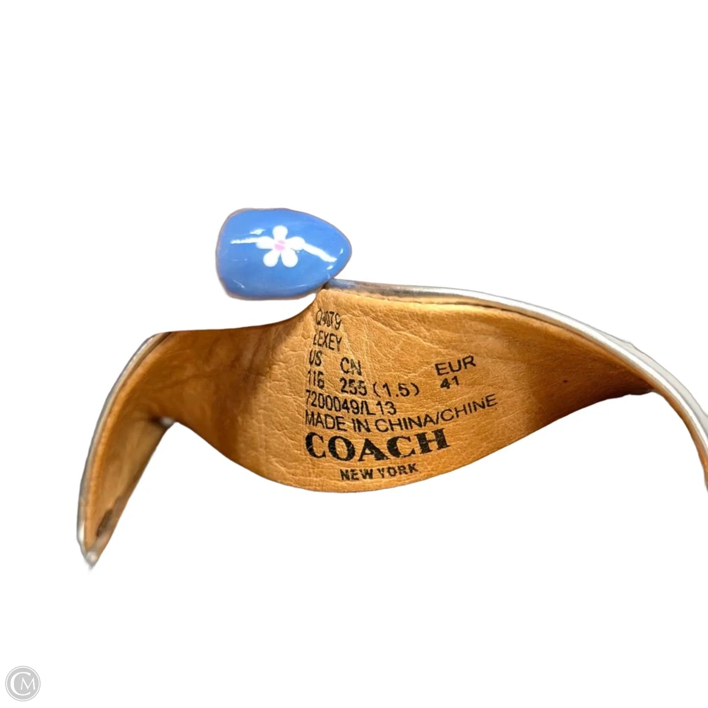 Sandals Designer By Coach In Silver, Size: 11