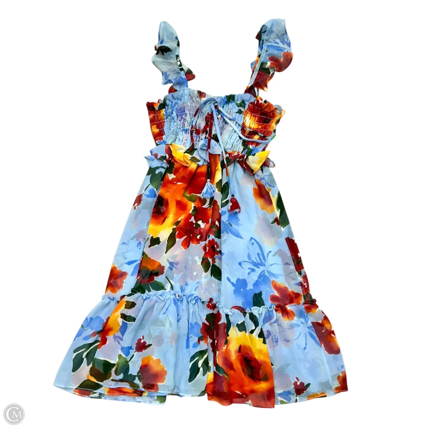 Dress Designer By Misa In Blue & Orange, Size: L