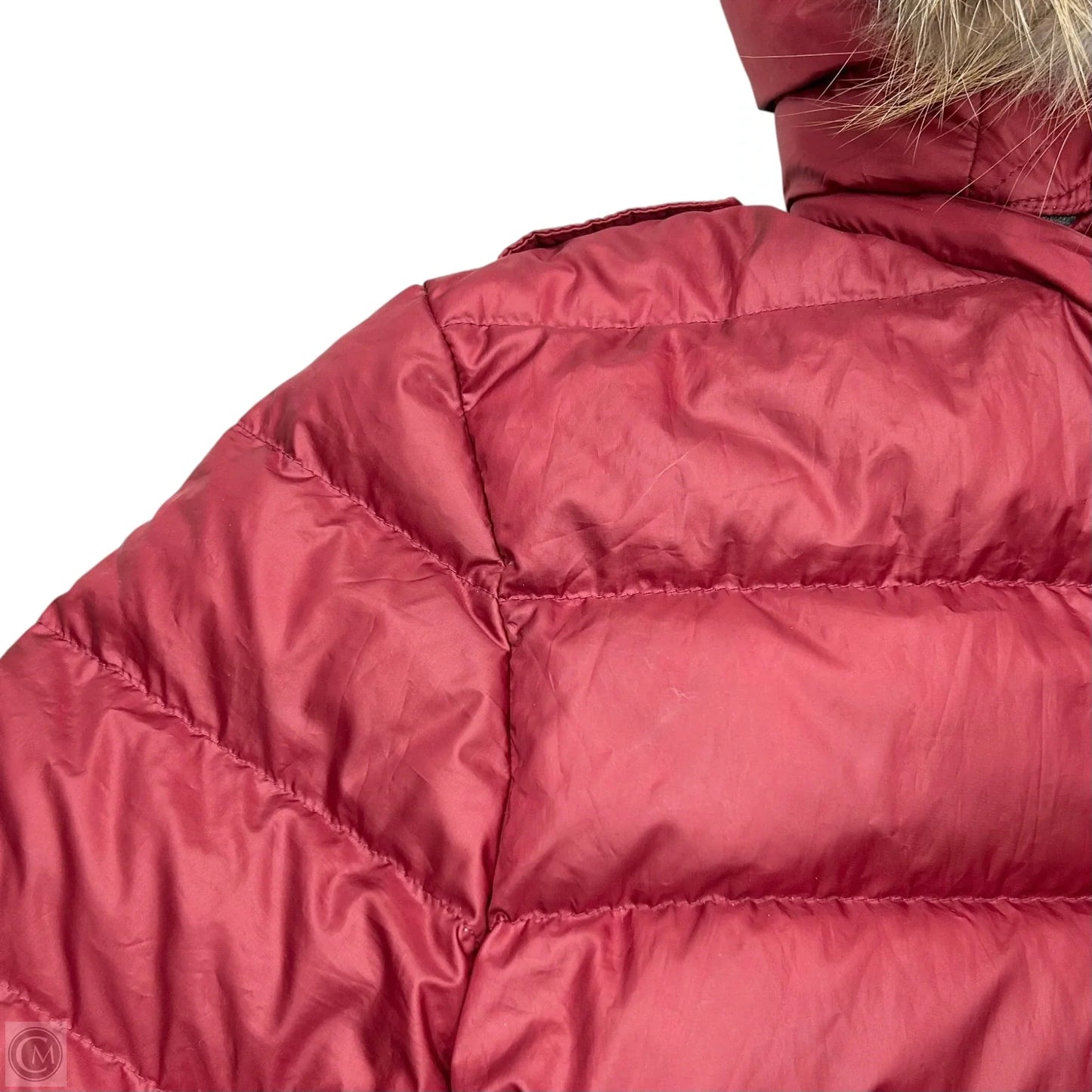 Coat Luxury Designer By Burberry In Red, Size: Xs