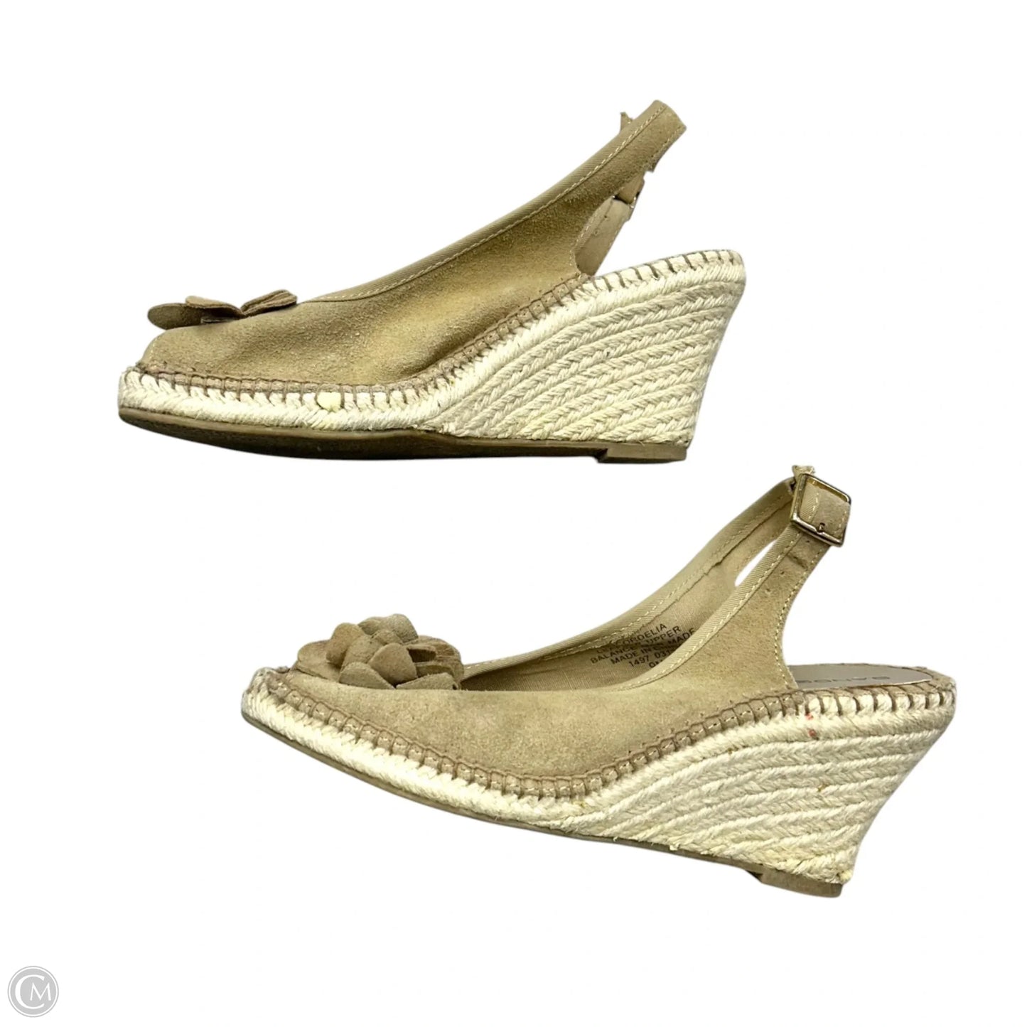 Sandals Heels Wedge By Bandolino In Tan, Size: 9