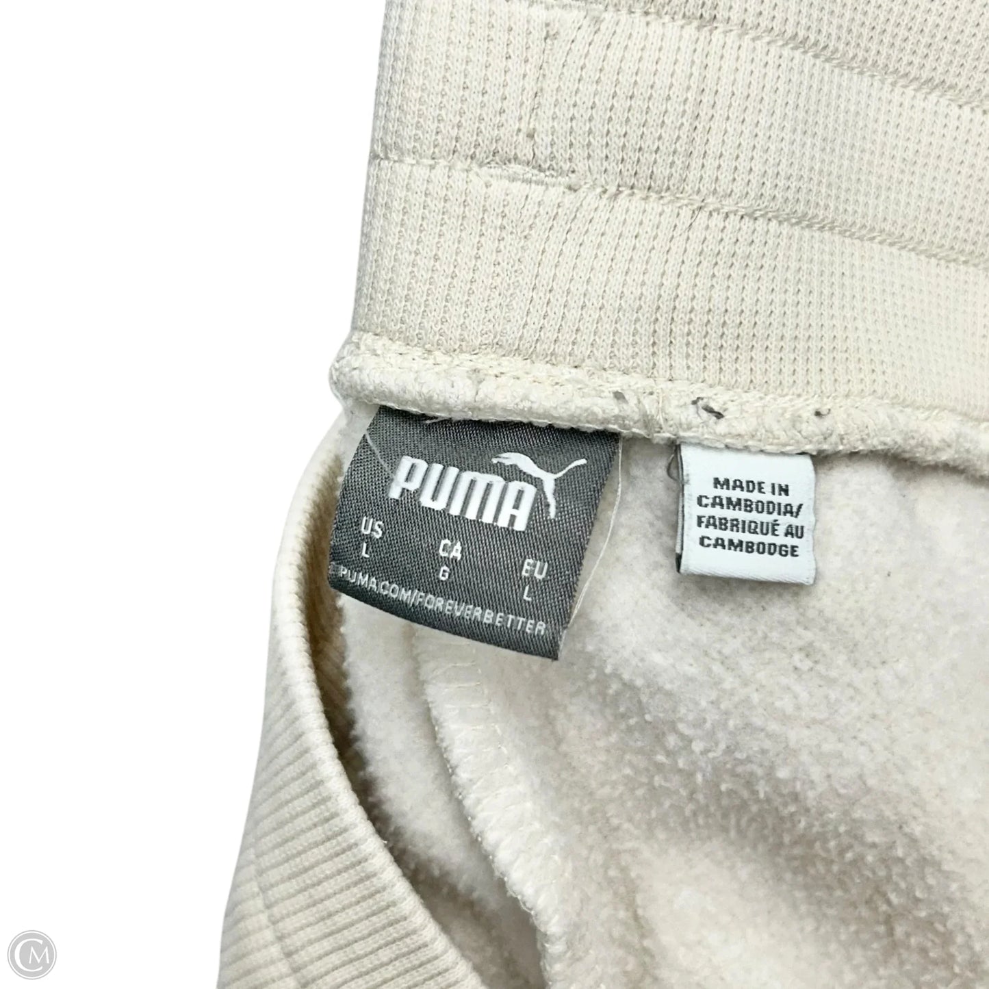 Athletic Pants By Puma In Cream, Size: L