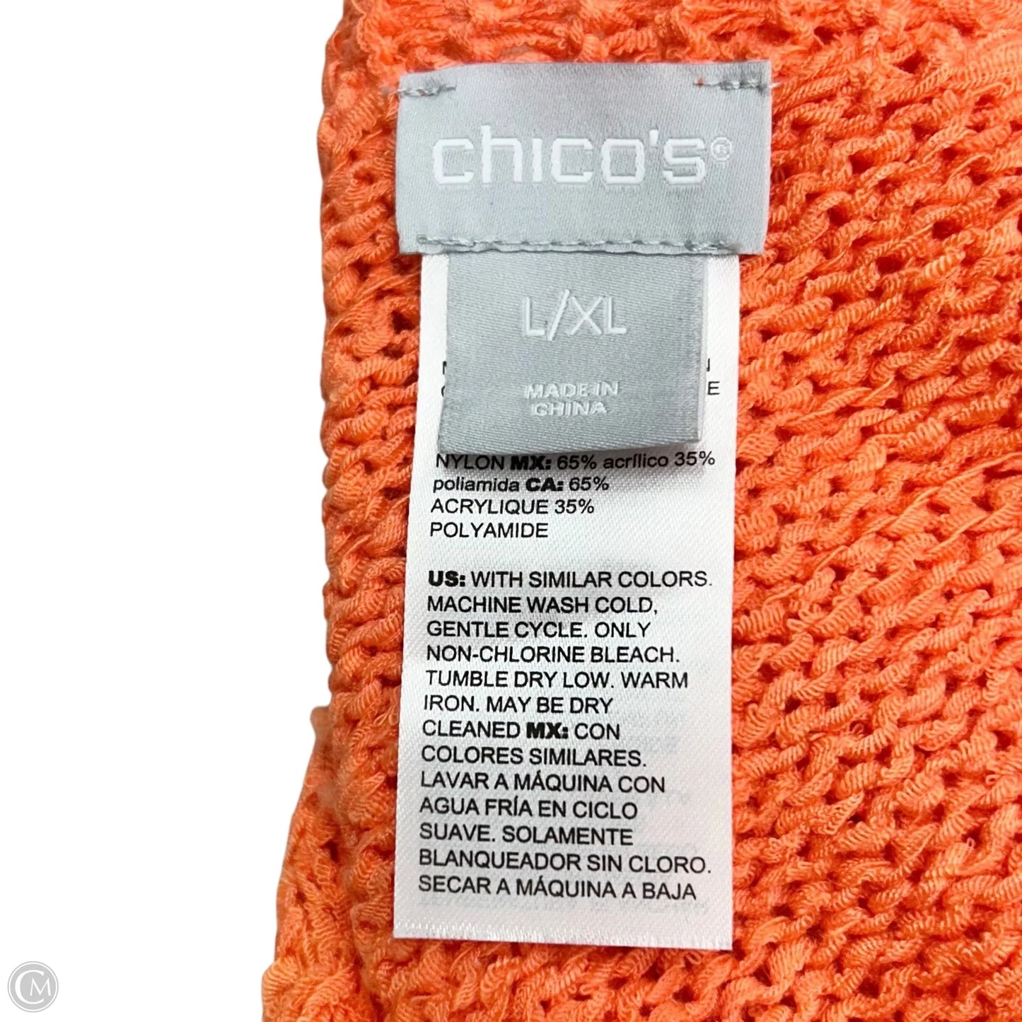 Poncho By Chicos In Orange, Size: L
