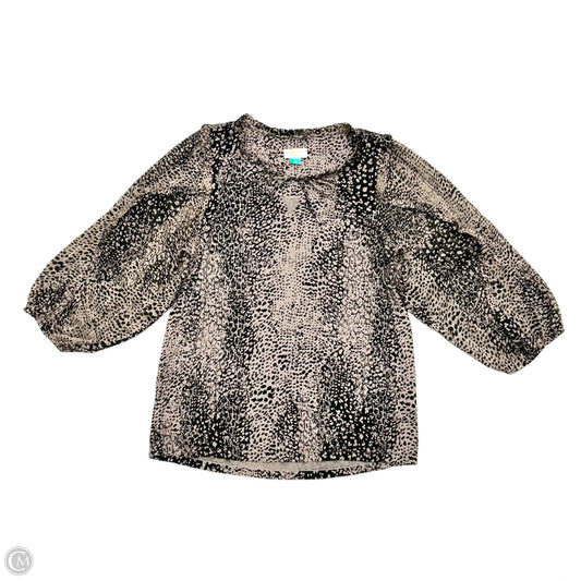 Top Long Sleeve By Maeve In Black & Brown, Size: 1x