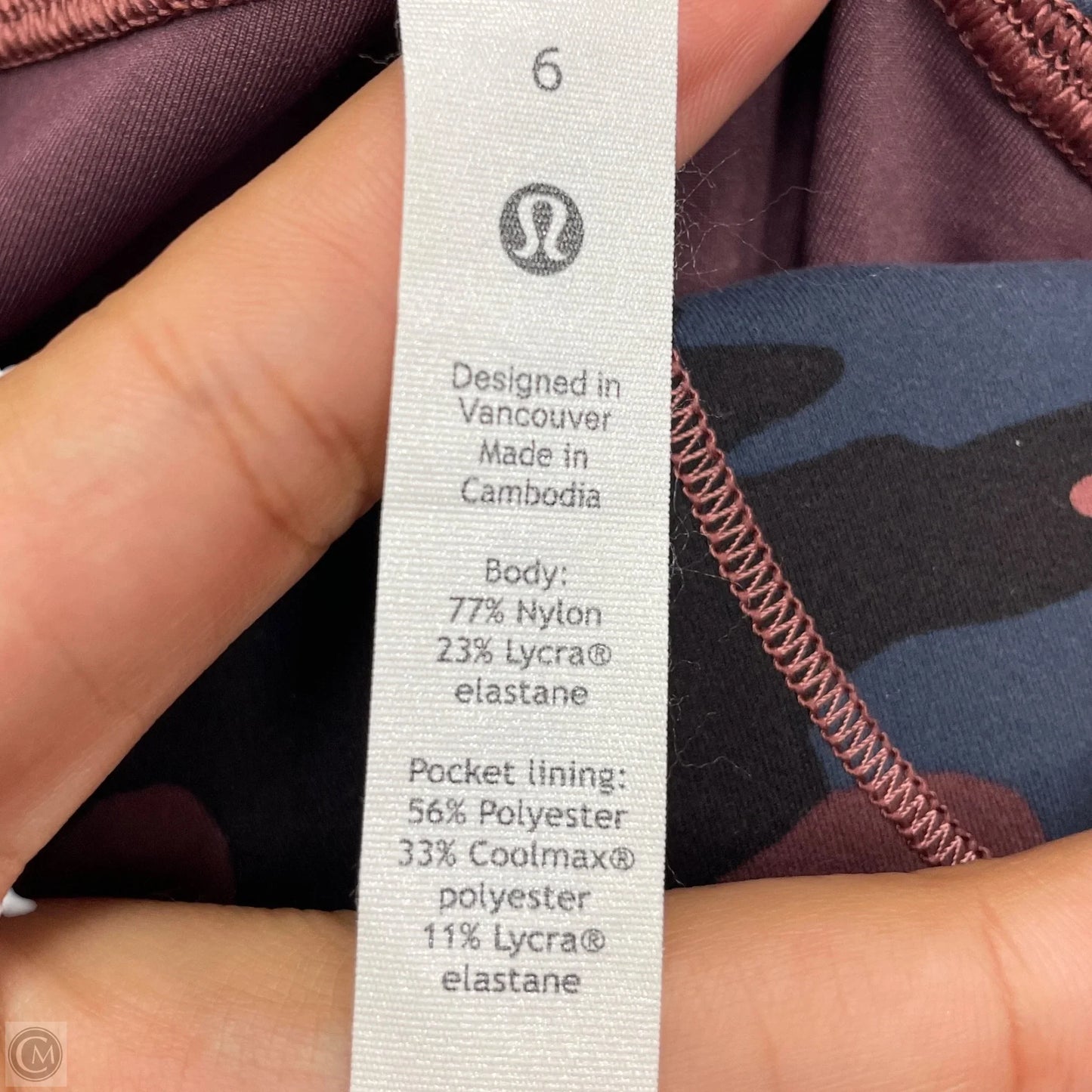 Athletic Leggings By Lululemon In Camouflage Print, Size: S
