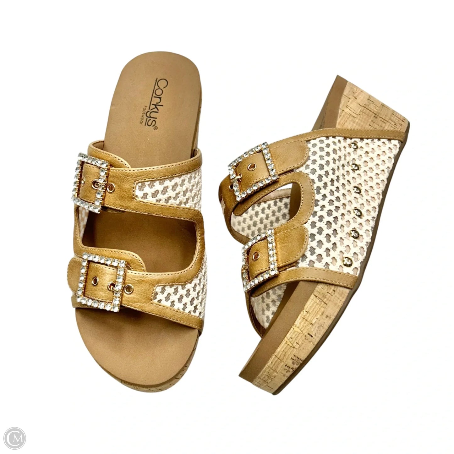 Sandals Heels Wedge By Corkys In Tan, Size: 11