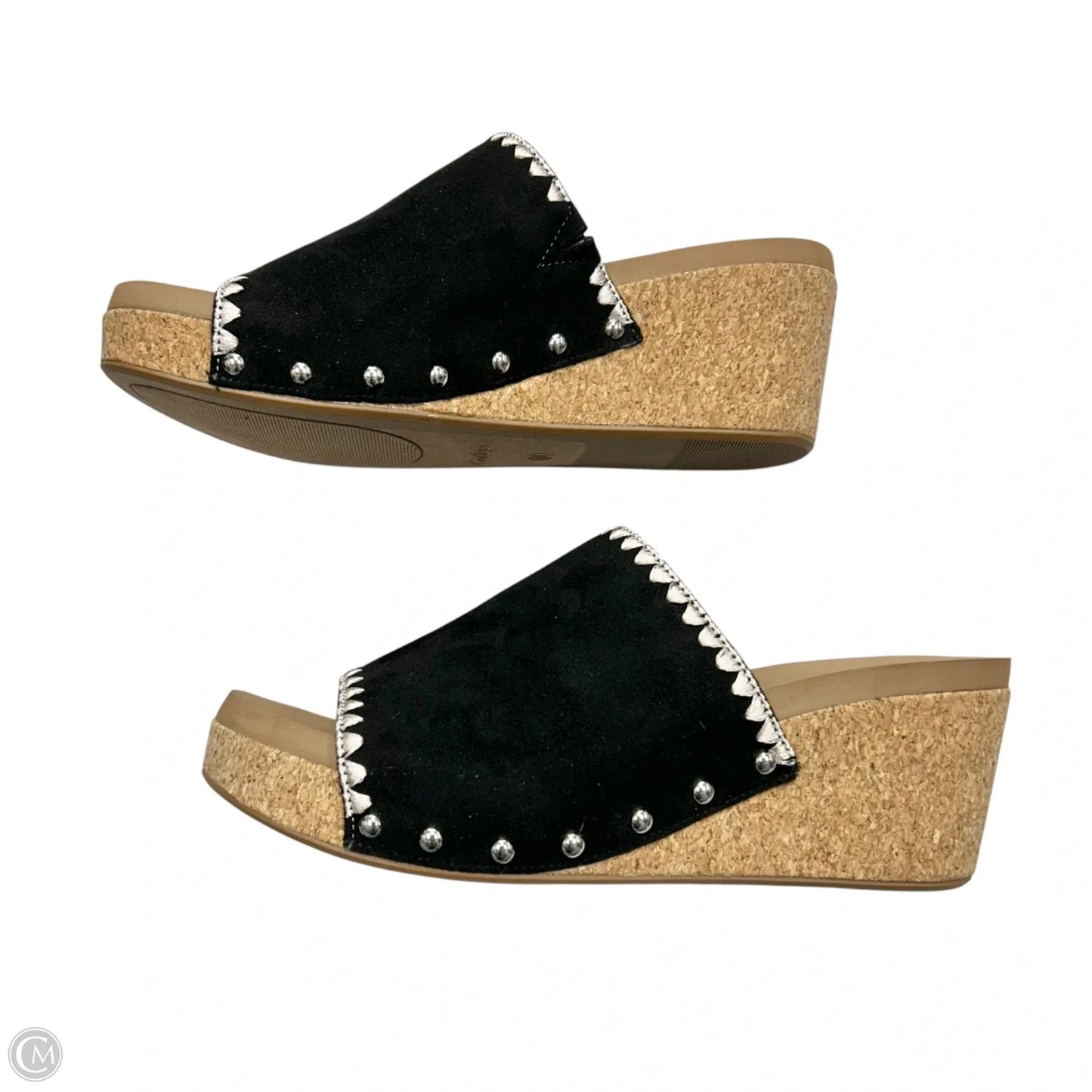 Sandals Heels Wedge By Corkys In Black, Size: 11