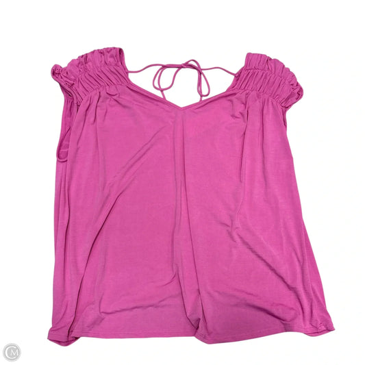 Top Short Sleeve By Dear Scarlett In Pink, Size: 2x