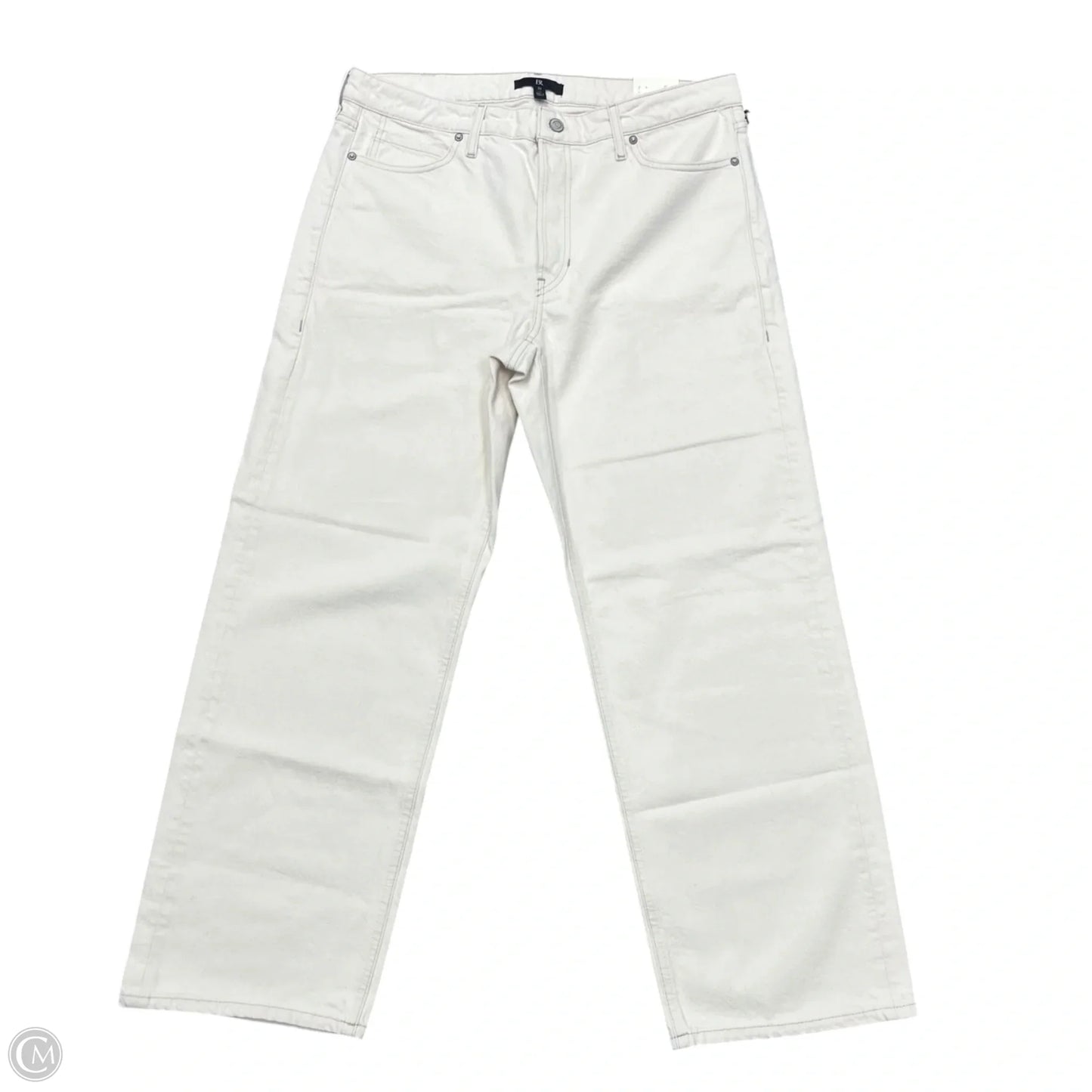 Jeans Wide Leg By Banana Republic In Cream Denim, Size: 12