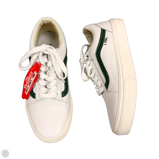 Shoes Sneakers By Vans In Green & White, Size: 8.5