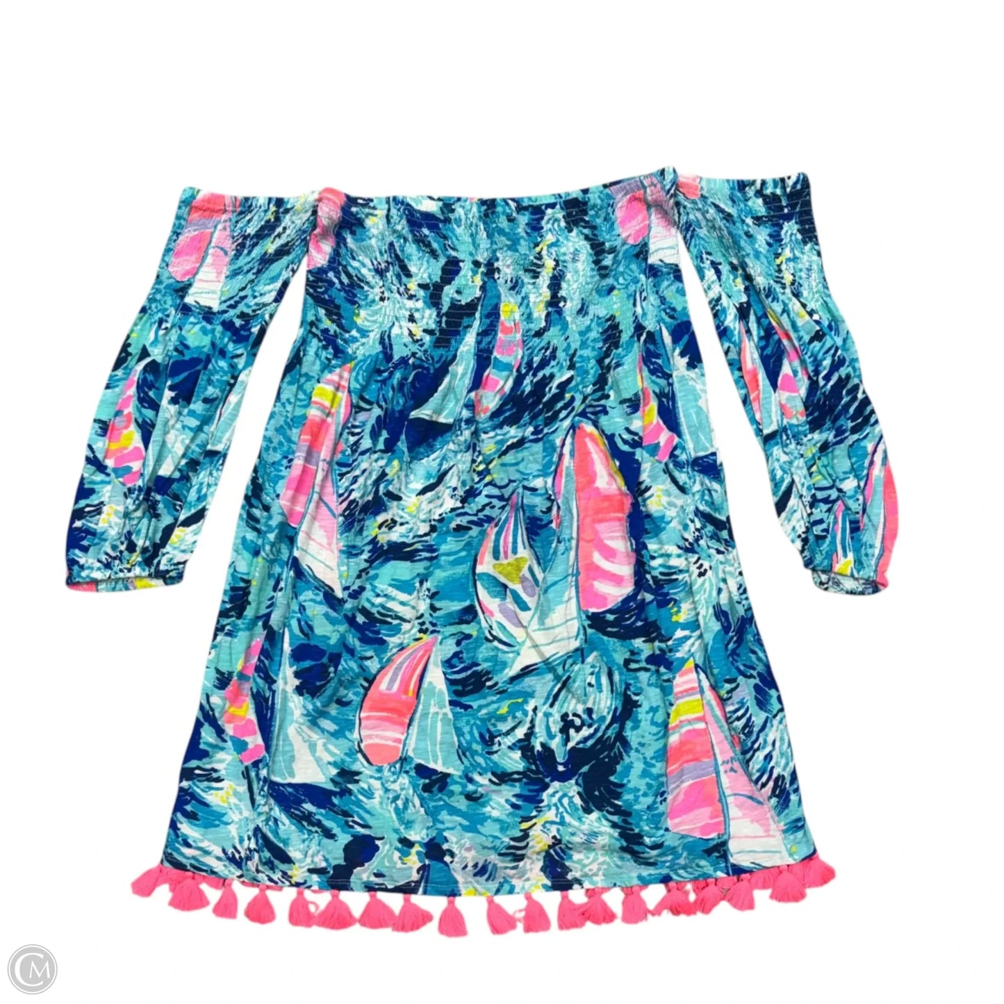 Dress Designer By Lilly Pulitzer In Blue & White, Size: L