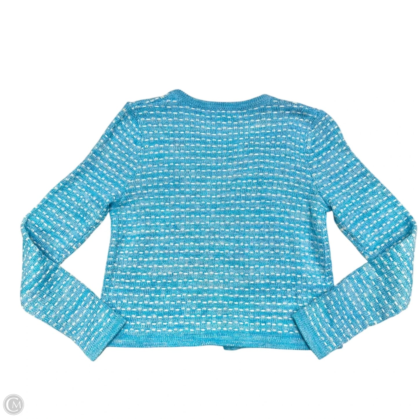 Sweater Cardigan Designer By Lilly Pulitzer In Blue & White, Size: Xs