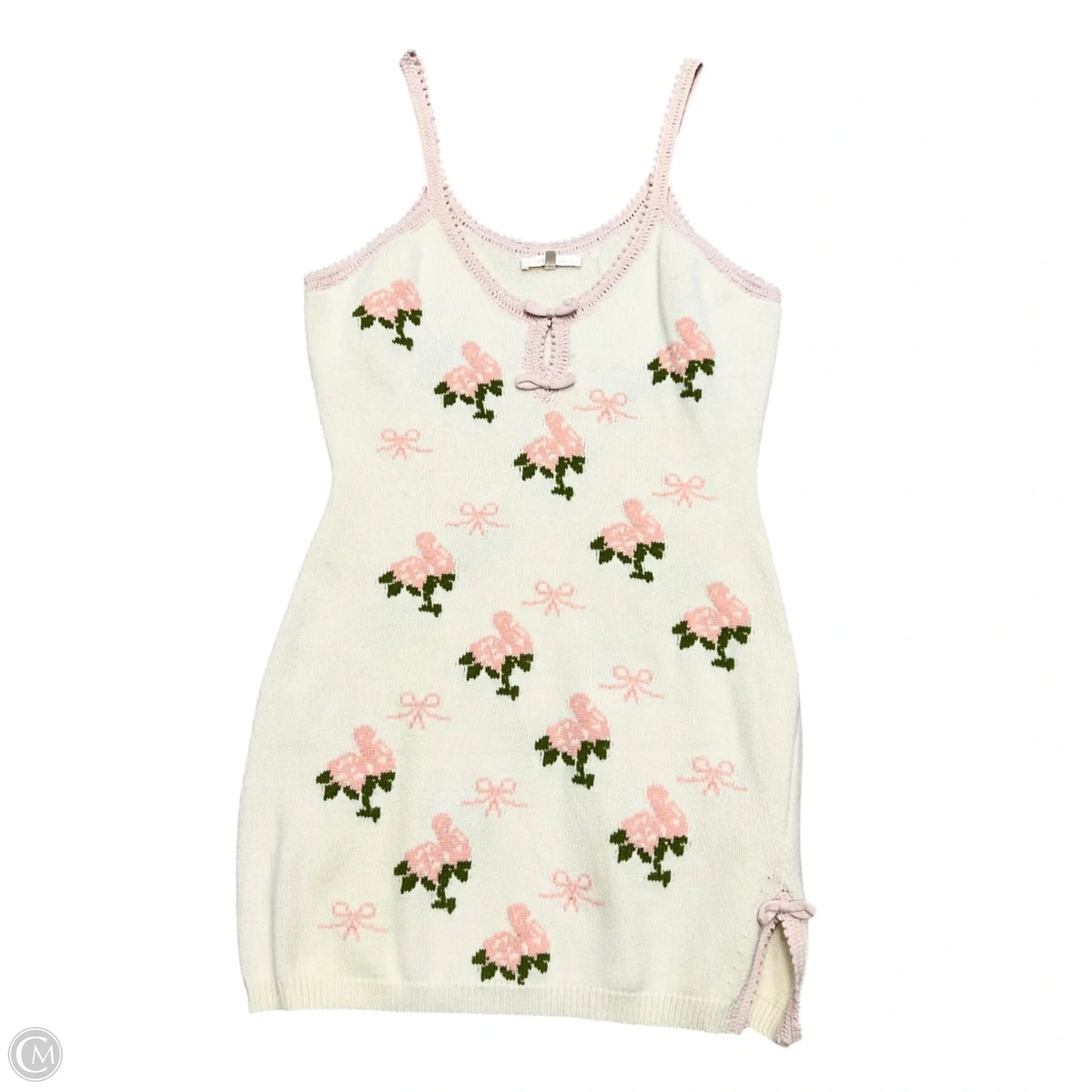 Dress Casual Short By Loveshackfancy In Pink & White, Size: Xl