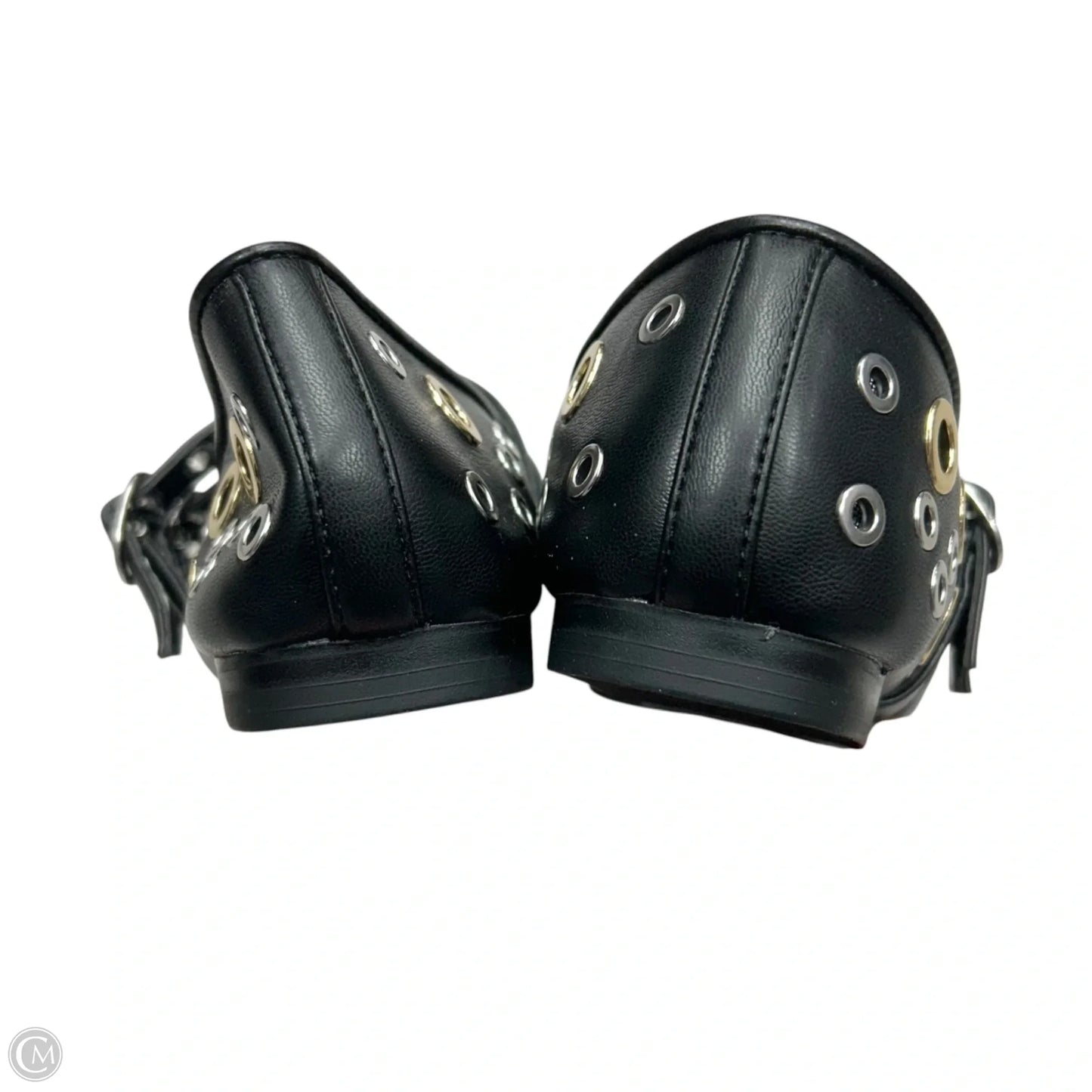 Shoes Flats By Aqua In Black & Silver, Size: 6.5