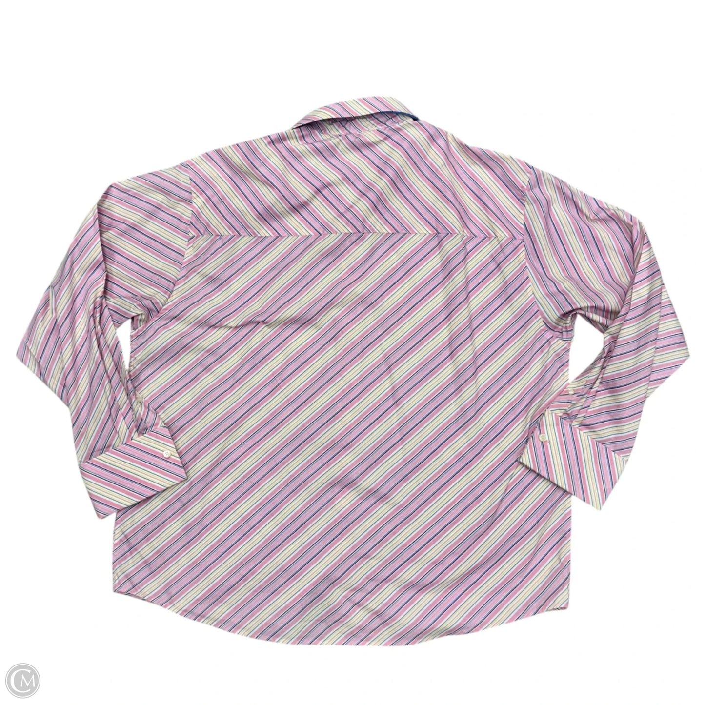 Top Long Sleeve By Lacoste In Pink & Yellow, Size: 4x