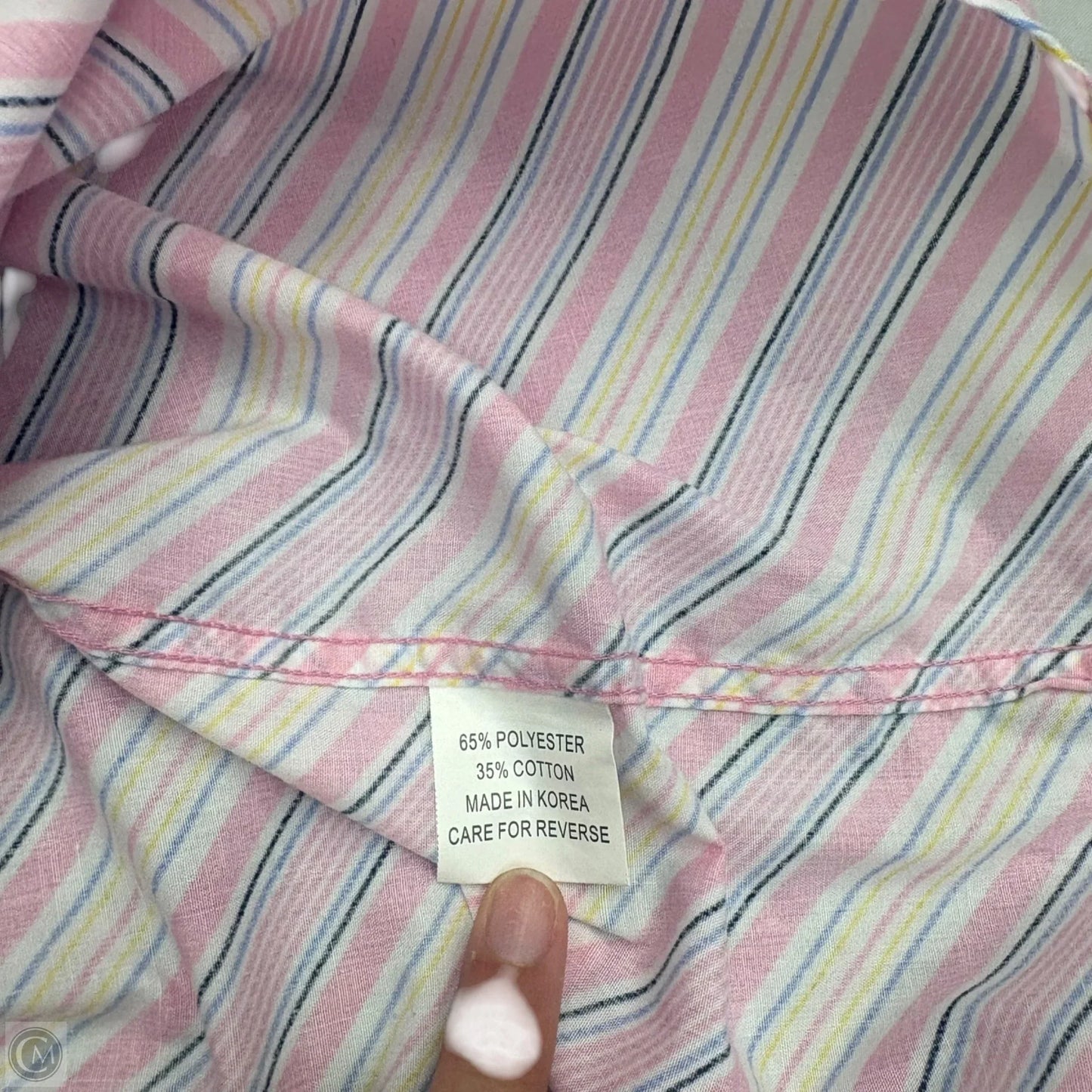 Top Long Sleeve By Lacoste In Pink & Yellow, Size: 4x