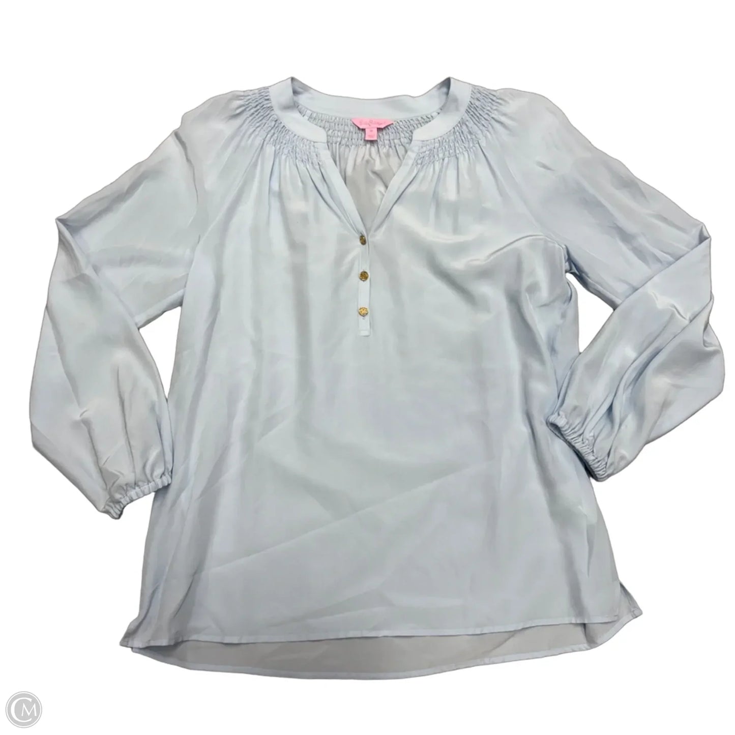 Top Long Sleeve Designer By Lilly Pulitzer In Blue, Size: M