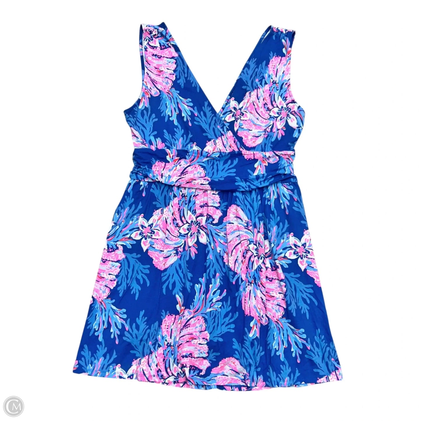 Romper Designer By Lilly Pulitzer In Blue & Pink, Size: L