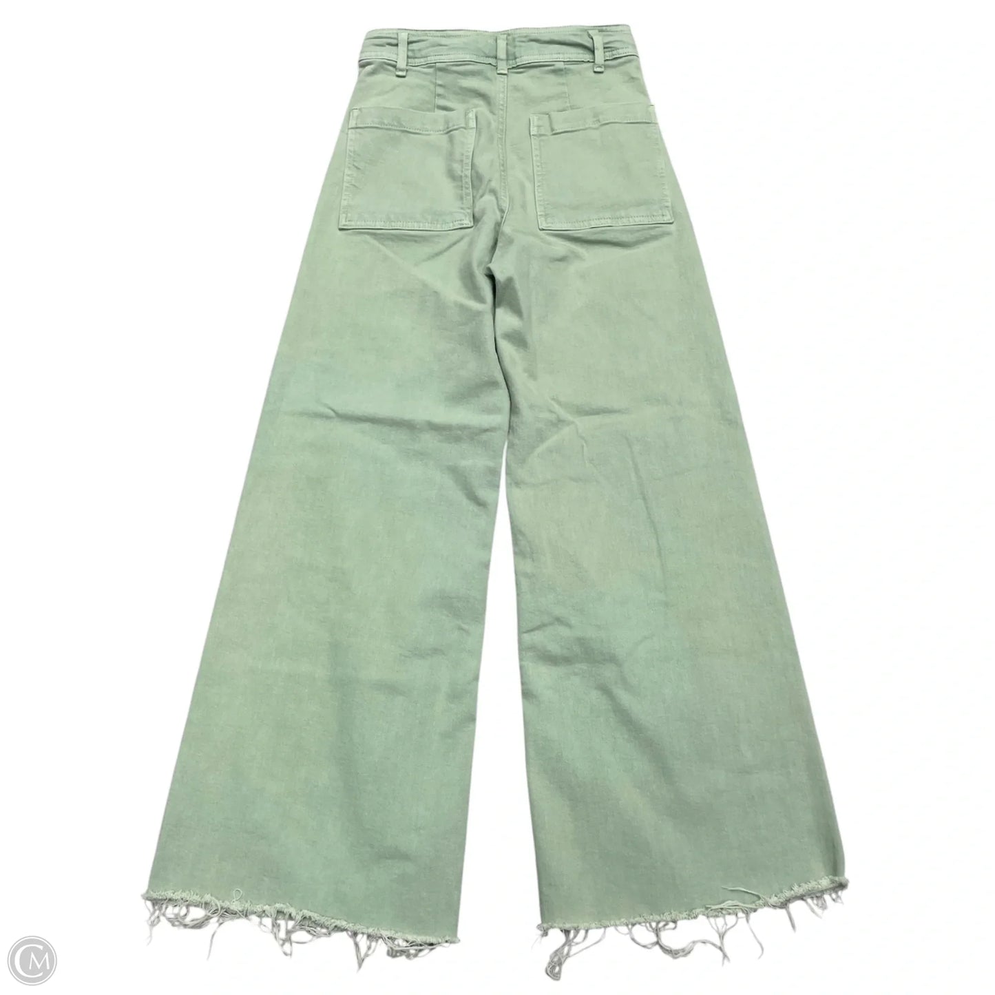 Jeans Wide Leg By Zara In Green Denim, Size: 4