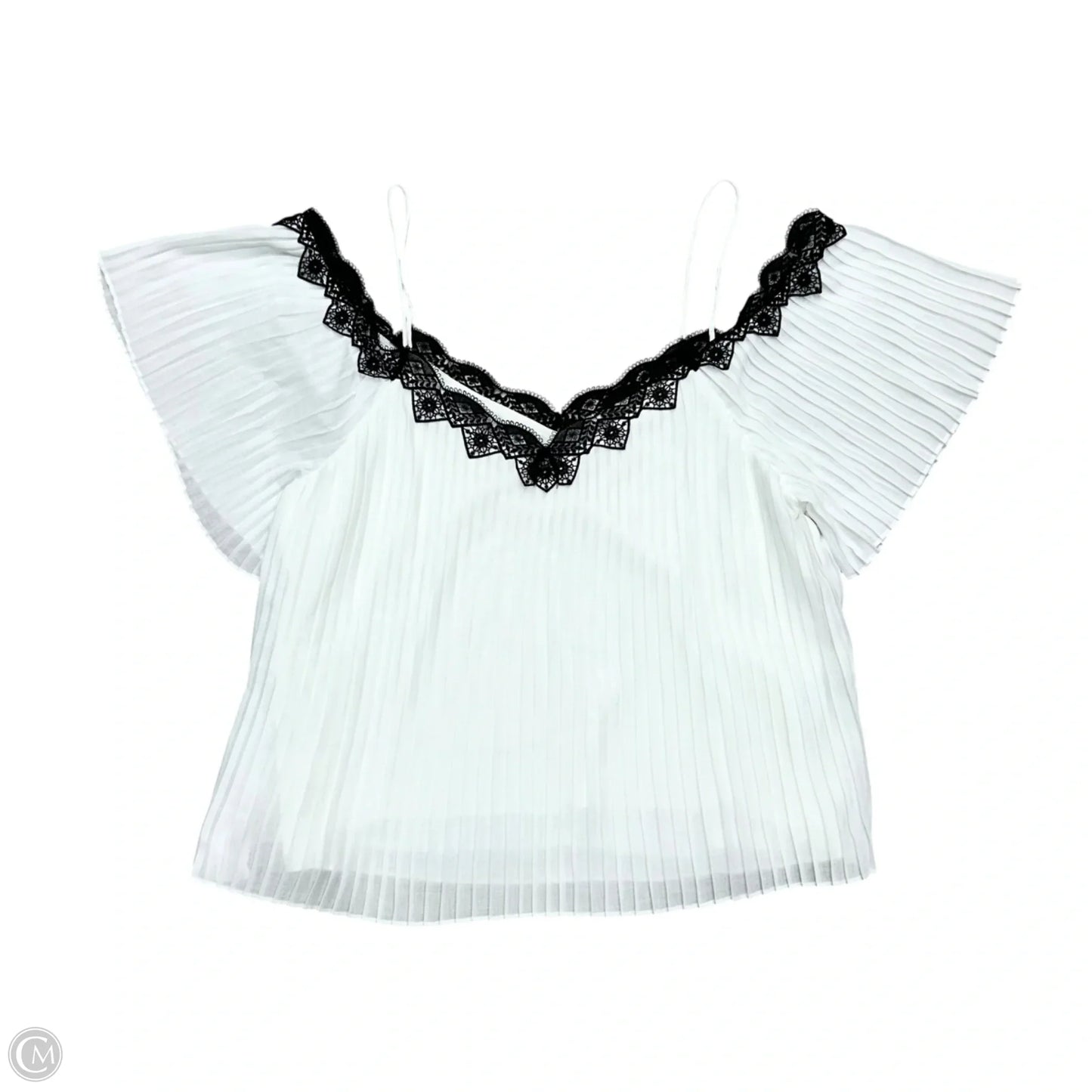 Top Short Sleeve Designer By Alice + Olivia In Black & White, Size: L