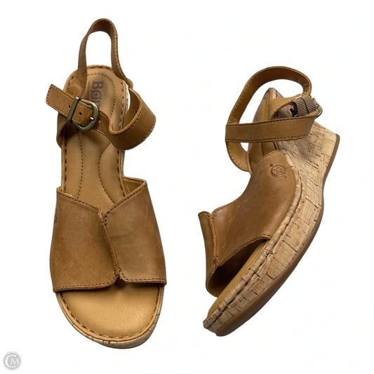Sandals Heels Wedge By Born In Tan, Size: 7.5