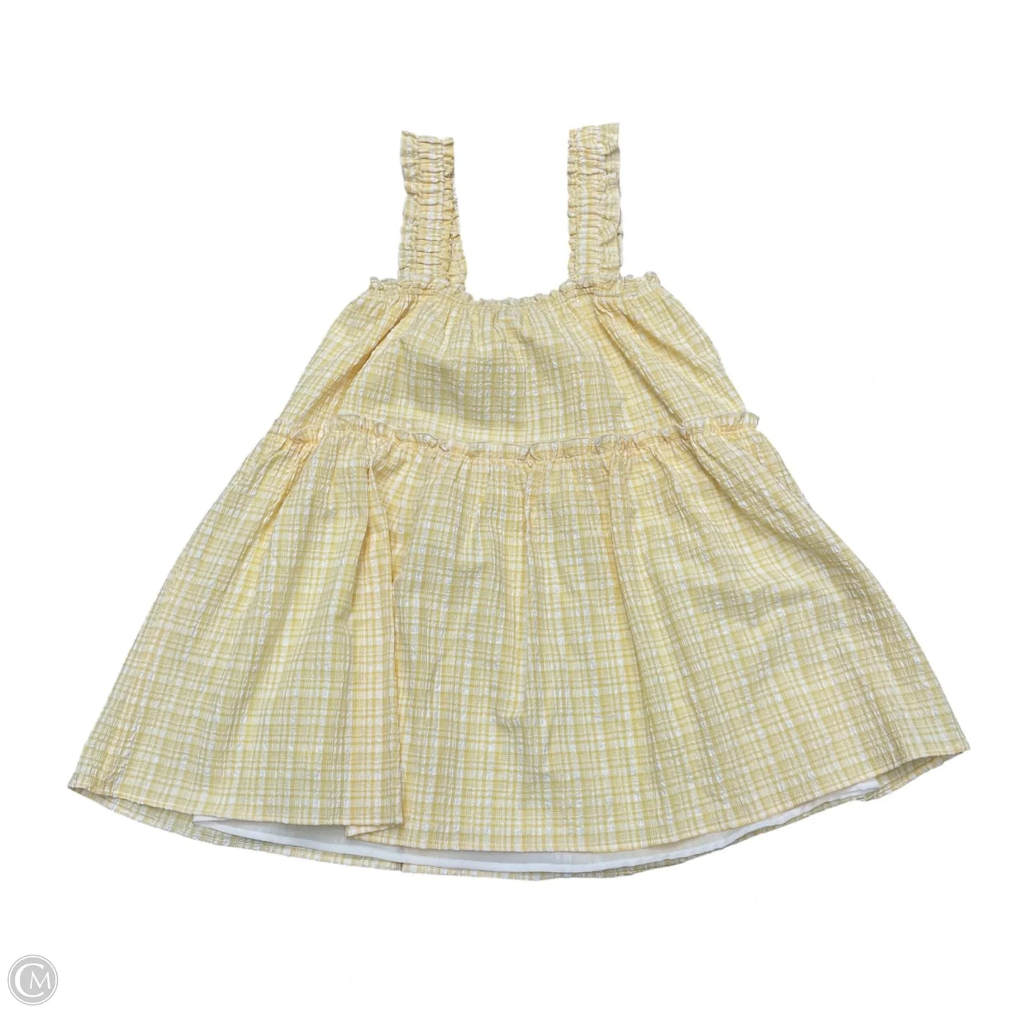 Dress Casual Short By Storia In White & Yellow, Size: S