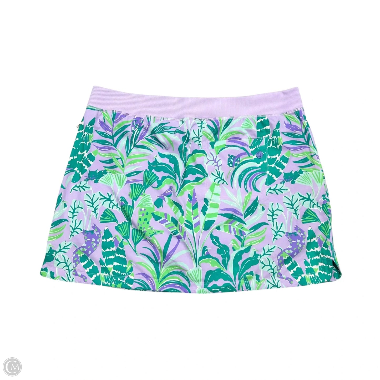 Skort Designer By Lilly Pulitzer In Green & Purple, Size: Xl