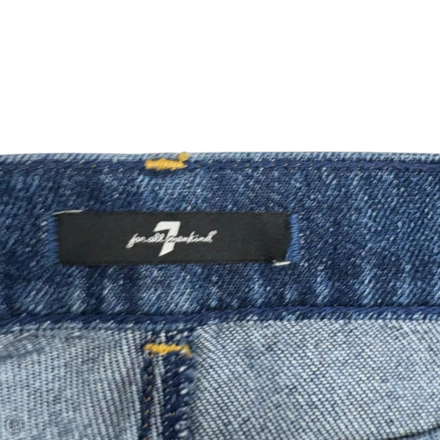 Skirt Midi By 7 For All Mankind In Blue Denim, Size: 4