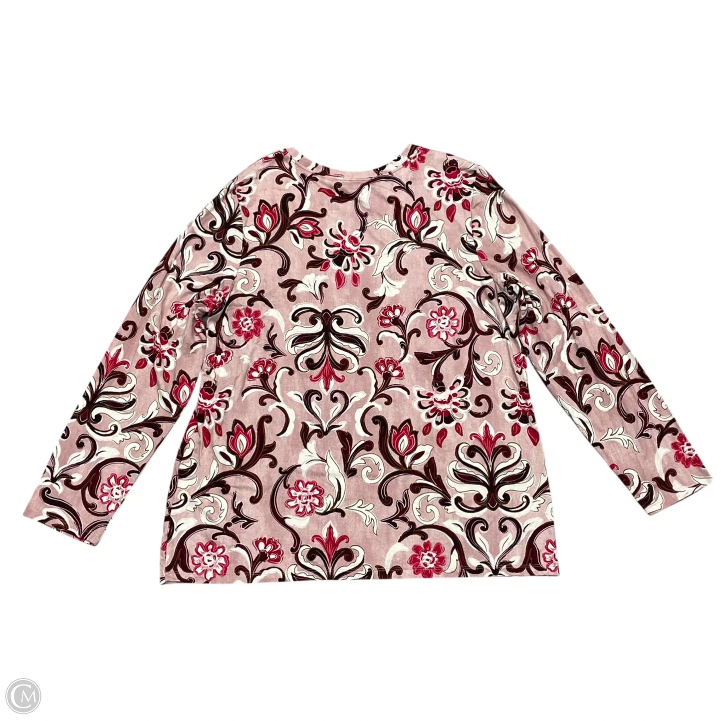 Top Long Sleeve By Chicos In Brown & Pink, Size: Xl